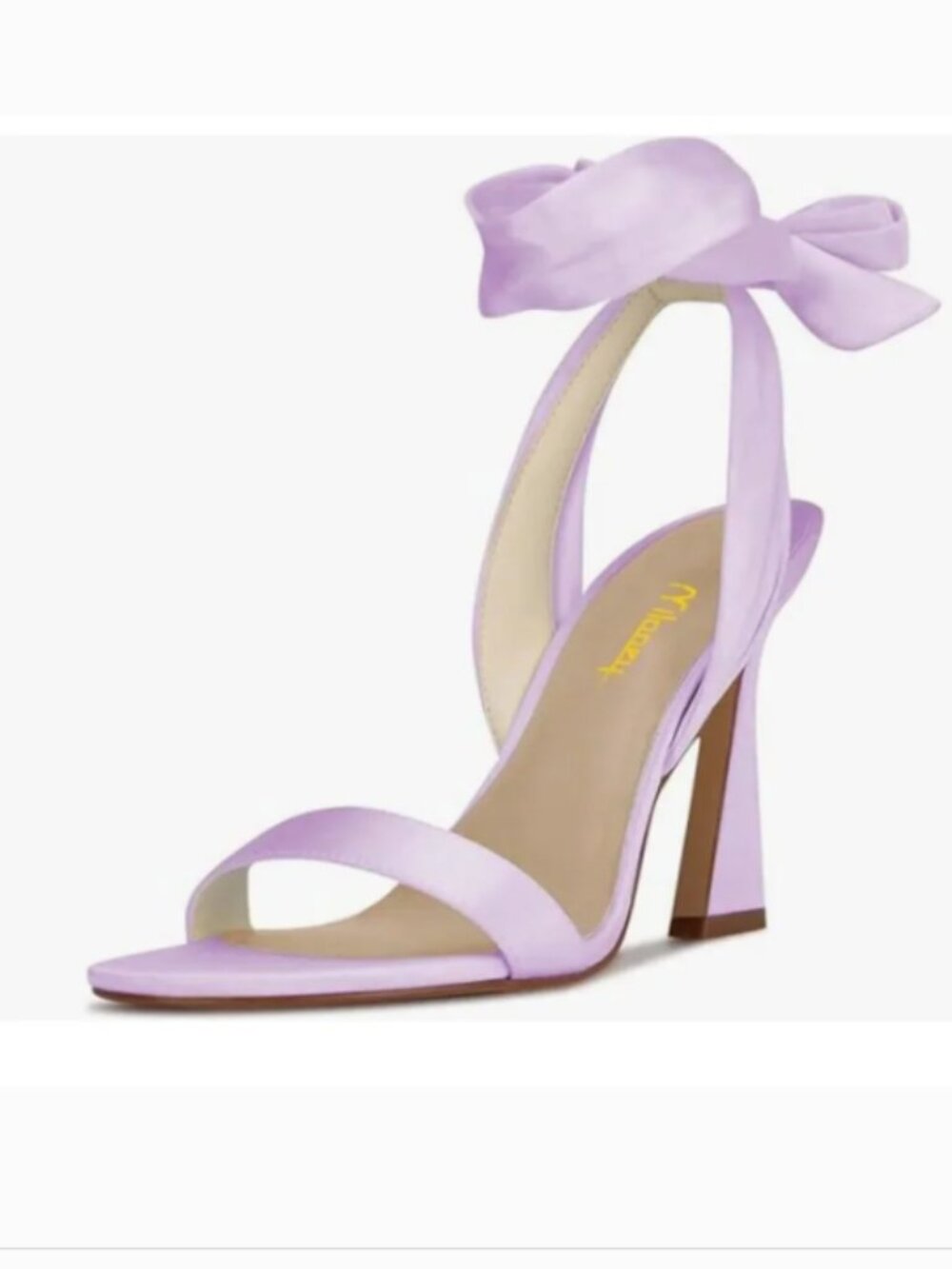 Lilac Satin Ankle-Tie High Heel Sandal - Women